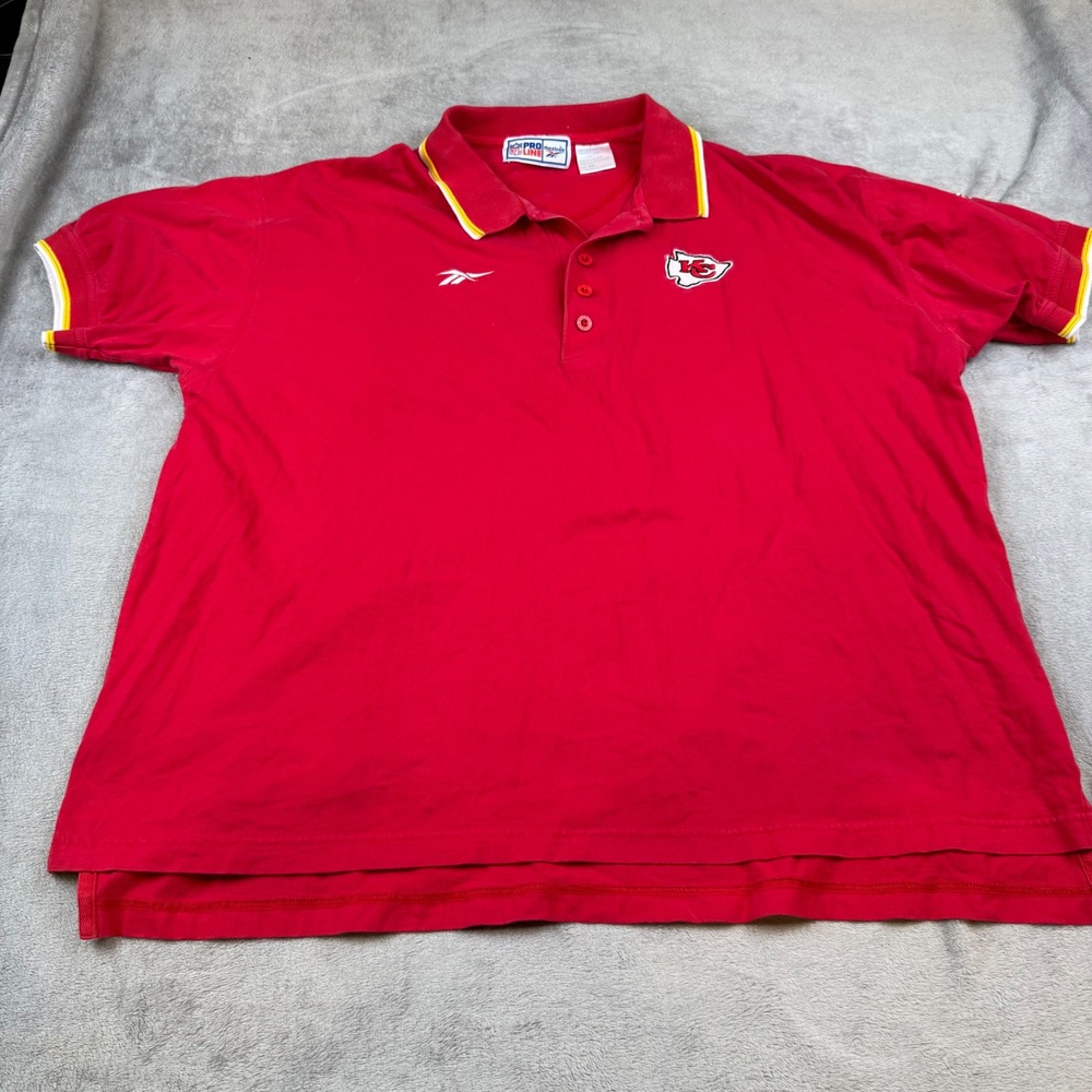 Kansas City Chiefs Reebok NFL Pro Line Polo Shirt‎ Mens XXL Embroidered